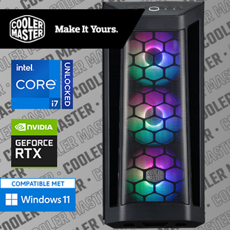 Intel Core i7 12700KF (Watergekoeld) met GeForce RTX 4070 - 32GB RAM - 1000GB SSD - WiFi - Bluetooth - COOLER MASTER