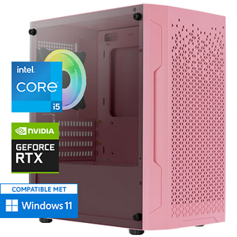 Intel Core i5-F met Geforce RTX 4060 - 32GB RAM - 1000GB SSD - WiFi - Bluetooth - Roze