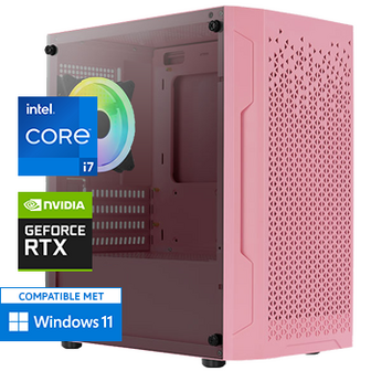 Intel Core i7-F met Geforce RTX 3050 - 32GB RAM - 1000GB SSD - WiFi - Bluetooth - Roze