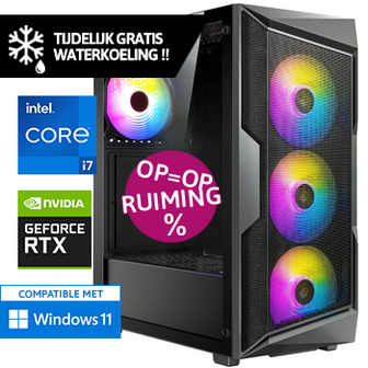 Intel Core i7 (Watergekoeld) met GeForce RTX 4060 - 32GB RAM - 1000GB SSD - WiFi - Bluetooth - OP=OP!