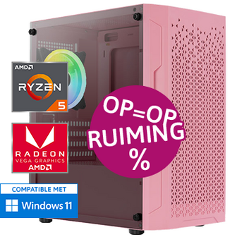 AMD Ryzen 5 met Radeon RX Vega 7 - 16GB RAM - 500GB SSD - WiFi - Bluetooth - Roze - OP=OP!