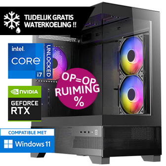 Intel Core i7 11700KF (Watergekoeld) met GeForce RTX 4060 - 32GB RAM - 1000GB SSD - WiFi - Bluetooth - OP=OP!