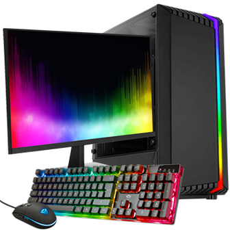 Intel Core i7 met GeForce RTX 4060 (Game PC set inclusief Toetsenbord, Muis en 27 inch Monitor)