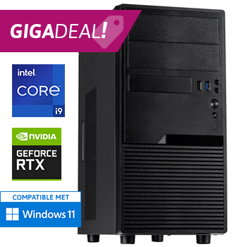 PC voor 4K Videobewerking met Intel Core i9 en GeForce RTX 3050 - 32GB RAM - 1000GB SSD - WiFi - Bluetooth - Cardreader - GIGADEAL!