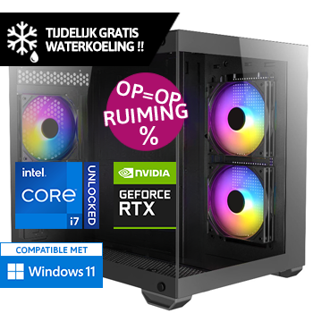 Intel Core i7 11700KF (Watergekoeld) met GeForce RTX 4060 - 32GB RAM - 1000GB SSD - WiFi - Bluetooth - OP=OP!